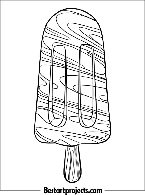 Ice Cream Bar Coloring Sheet