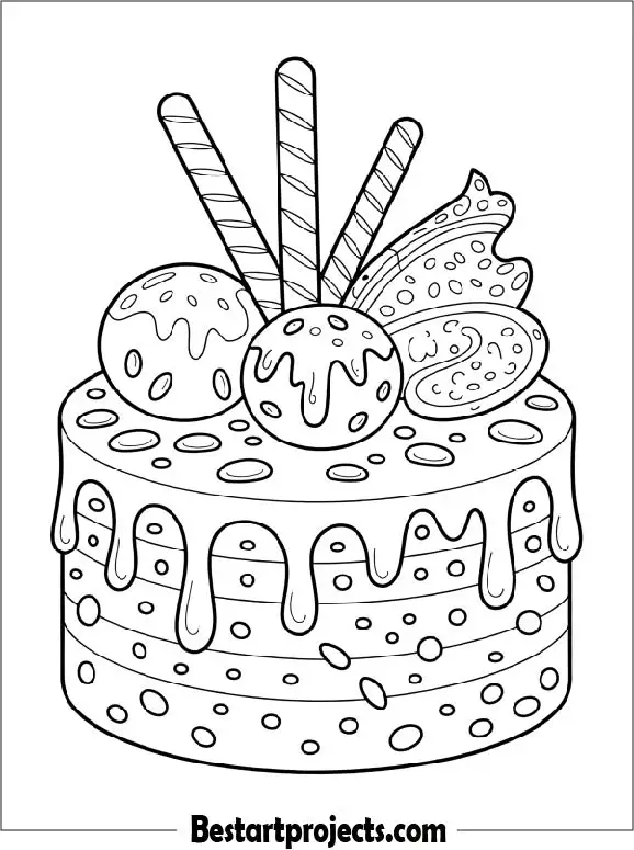 Ice Cream Cake Coloring Page
