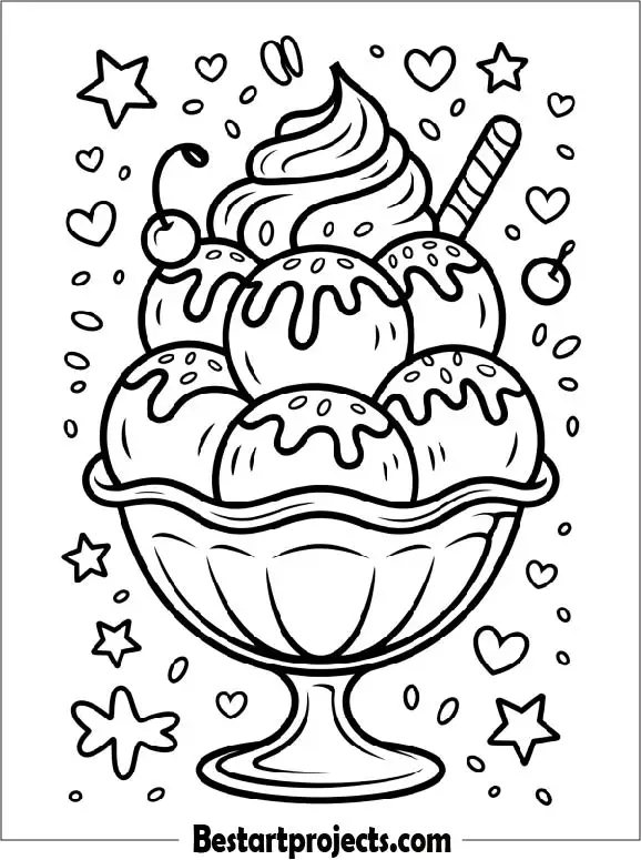 Ice Cream Coloring Page