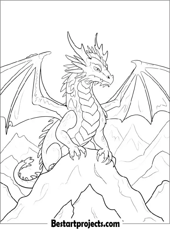 Ice Dragon Coloring Page for Kids