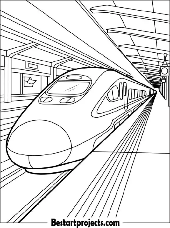 Japanese Bullet Train Coloring Page