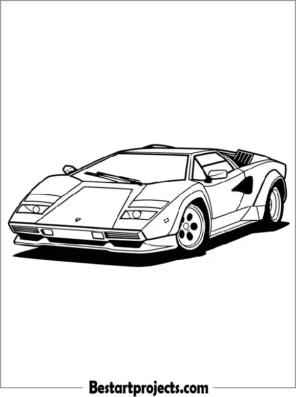 Lamborghini Countach Coloring Page For Kids