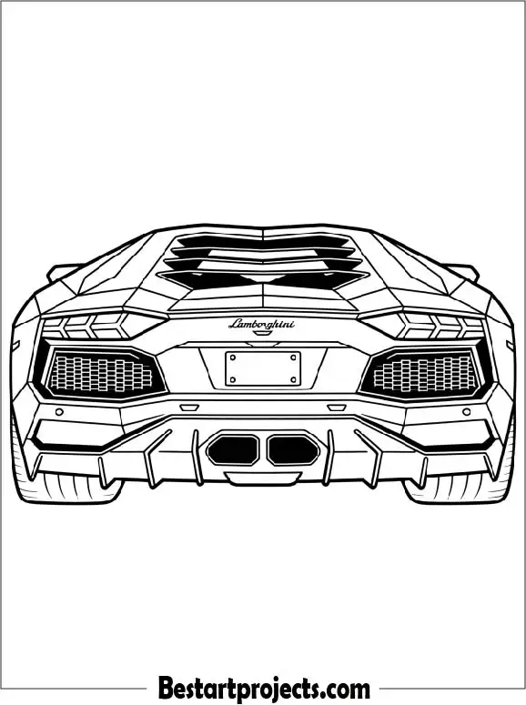 Lamborghini Rear View Coloring Page