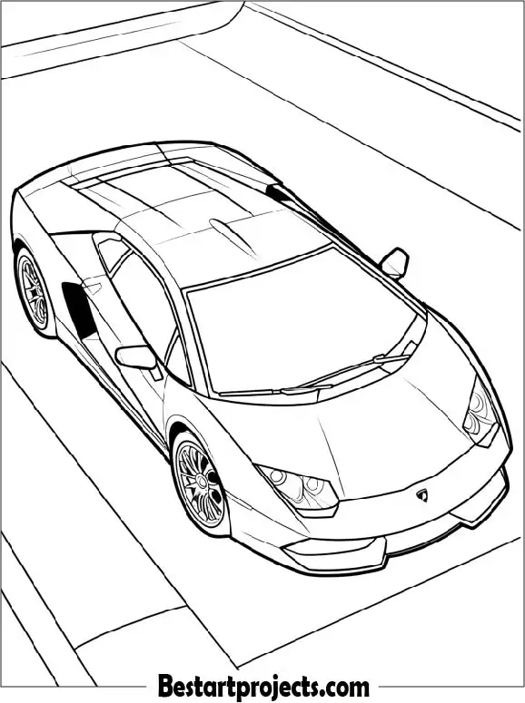 Lamborghini Top View Coloring Page