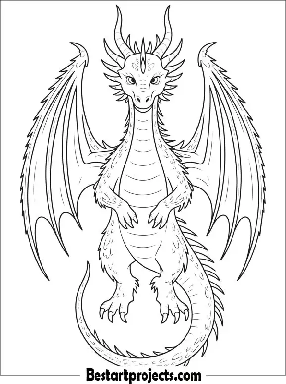 Majestic Ice Dragon Coloring Page