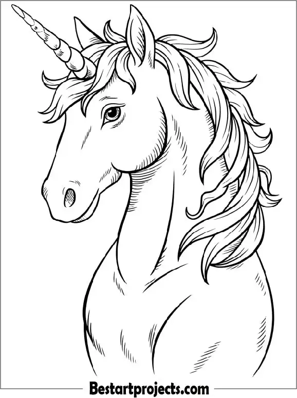 Majestic Unicorn Coloring Page