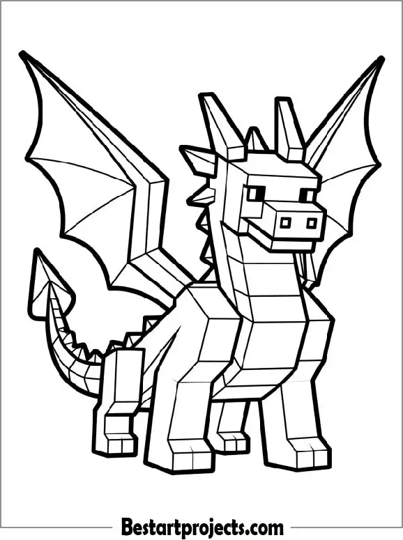 Minecraft dragon coloring page