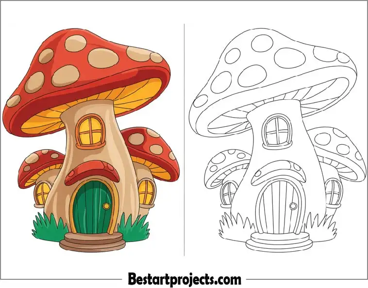 Mushroom Coloring Worksheet for Kids 02