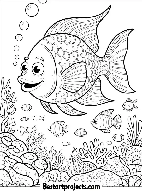 Ocean Fish Coloring Page for Kids