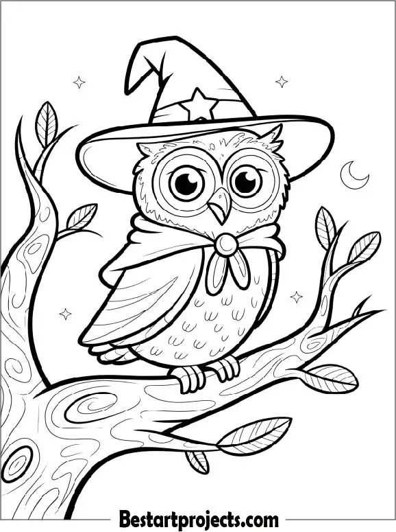 Owl Witch Coloring Page