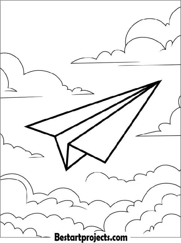 Paper Airplane Coloring Page