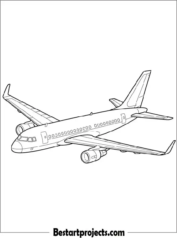 Passenger Jet Coloring Sheet