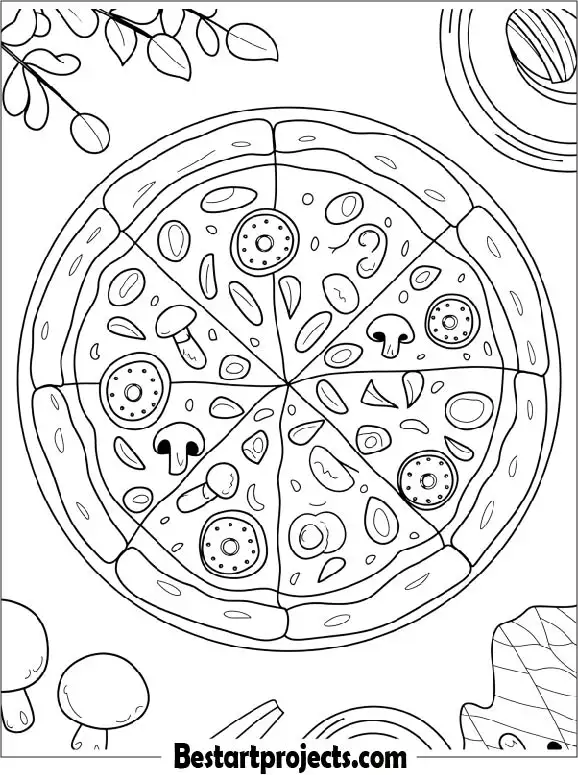 Pizza Coloring Sheet