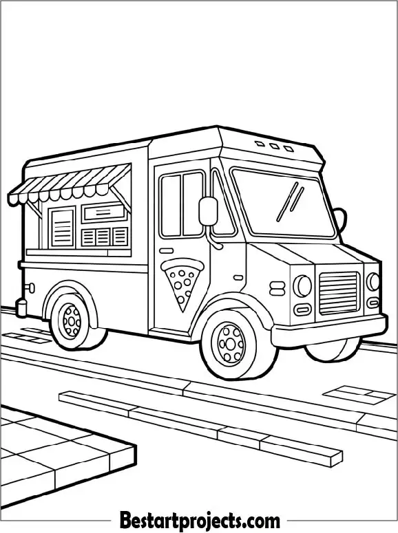 Pizza Truck Coloring Page
