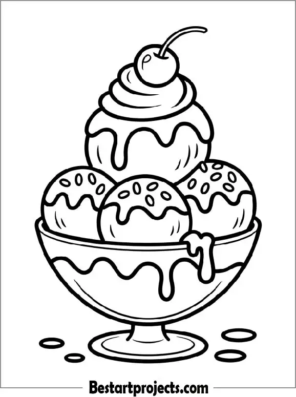 Printable Ice Cream Coloring Page