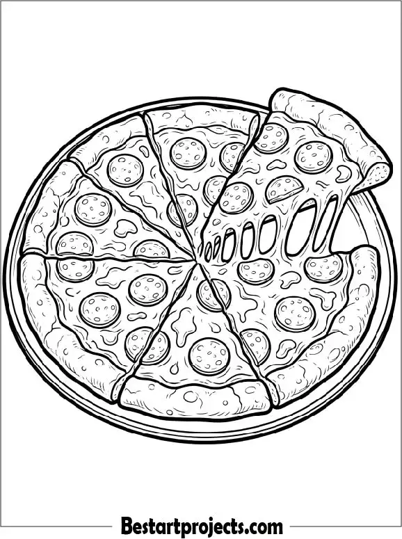 Printable Pizza Coloring Page