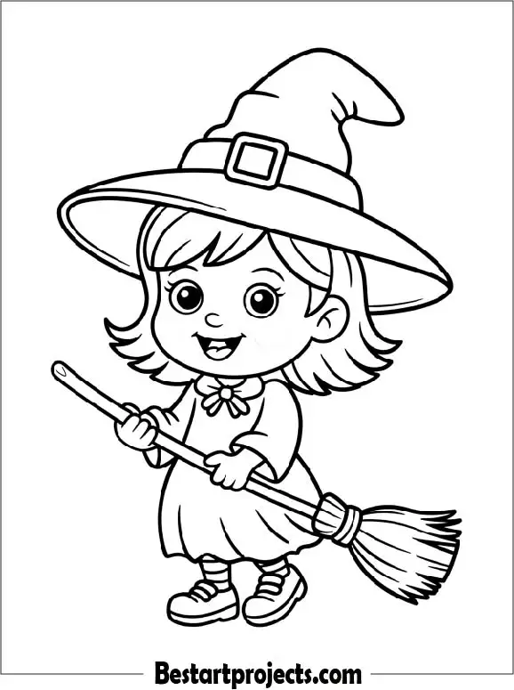 Printable Witch Coloring Page