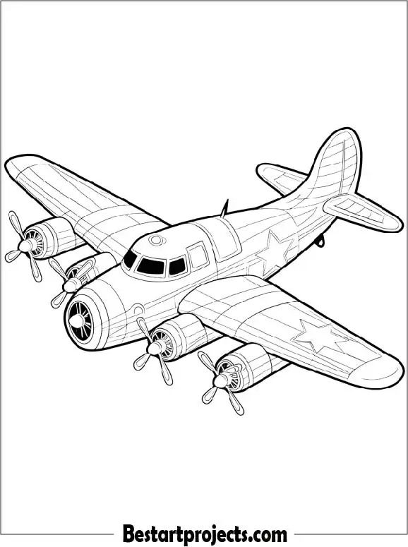 Propeller Airplane Coloring Page