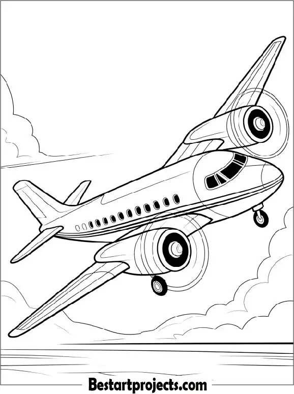 Propeller Airplane to Color