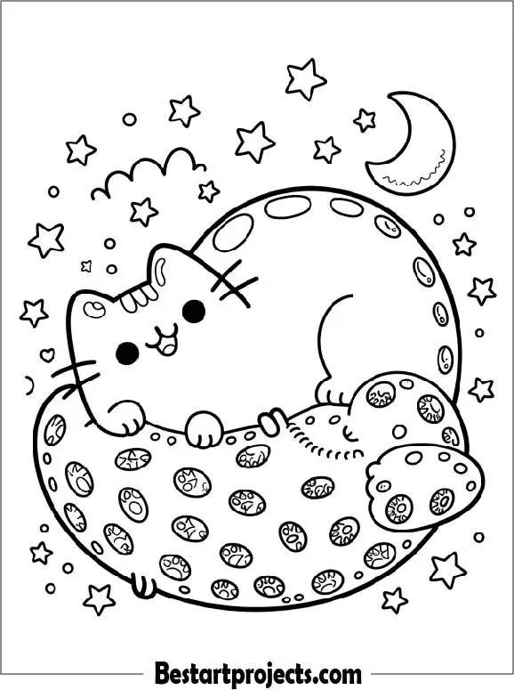 Pusheen Cat Coloring Page