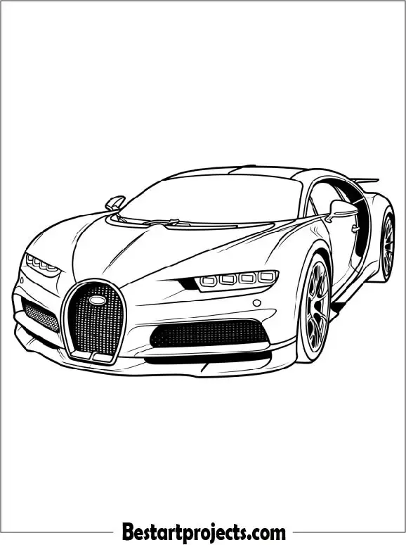 Realistic Bugatti Chiron Coloring Page