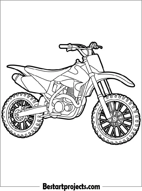 Realistic Dirt Bike Side View Coloring Page