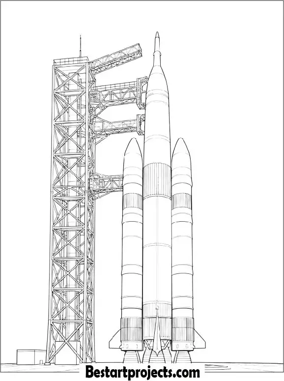 Rocket Printable Coloring Page for Adults