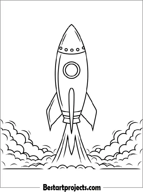 Rocket Ready for Liftoff Printable Coloring Page