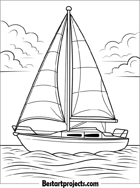 Sailing Boat Trip Coloring Page