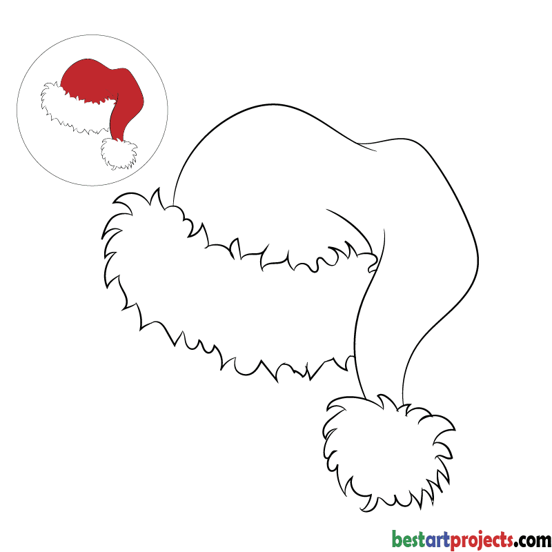  printable Santa hat Coloring page