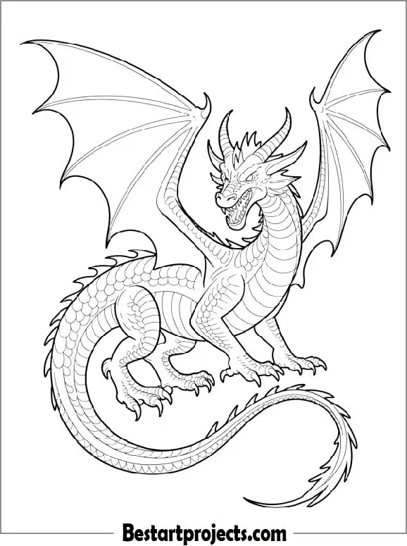 Scary Dragon Coloring Page