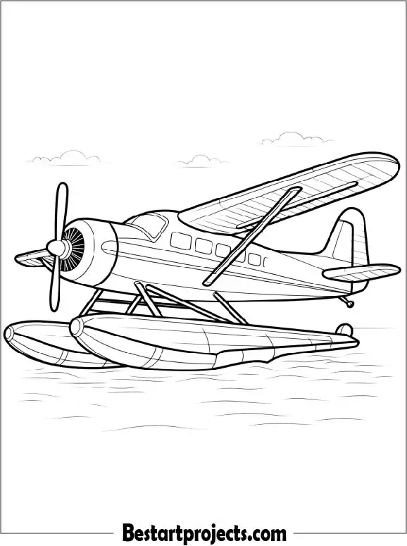 Sea Plane Coloring Page