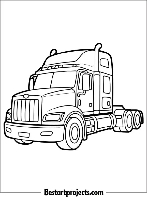 Semi Truck Coloring Page