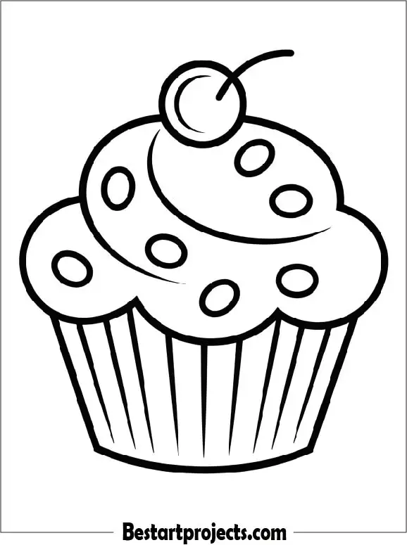 Simple Blank Cupcake Outline