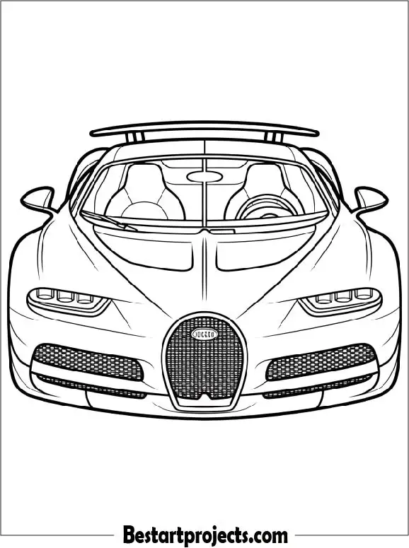 Simple Bugatti Coloring Sheet