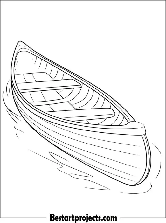 Simple Canoe Outline Coloring Page