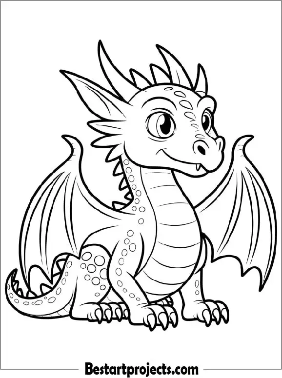 Simple Dragon Drawing for Kids