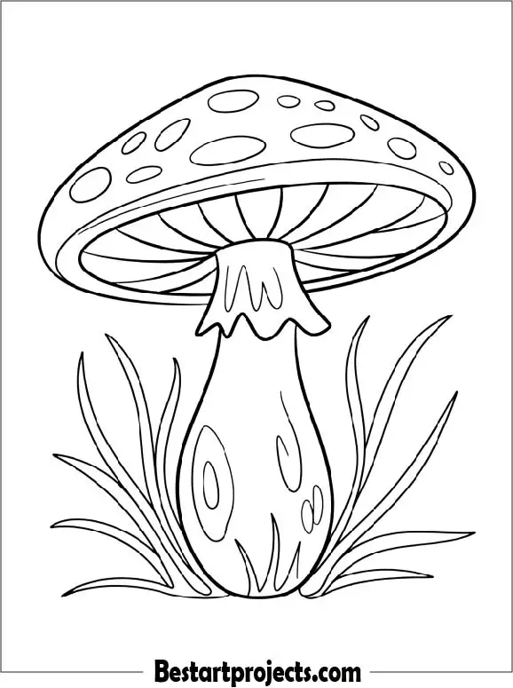 Simple Mushroom Coloring Page