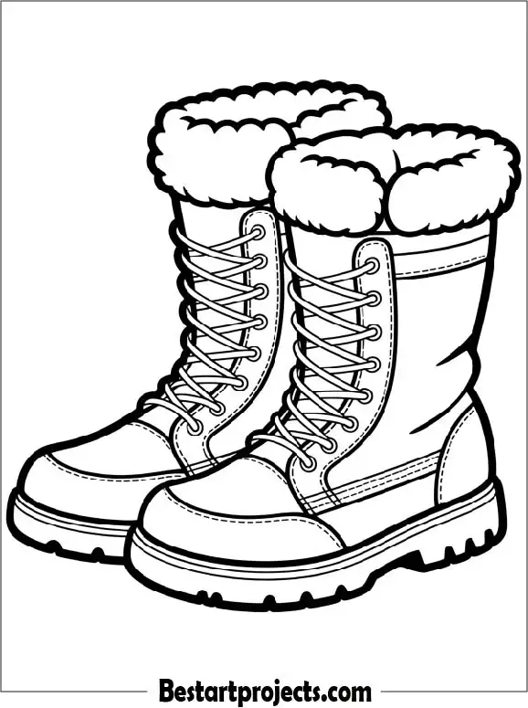 Simple Outline Of Winter Boots