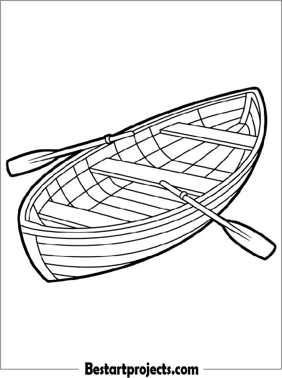 Simple Rowboat Coloring Page