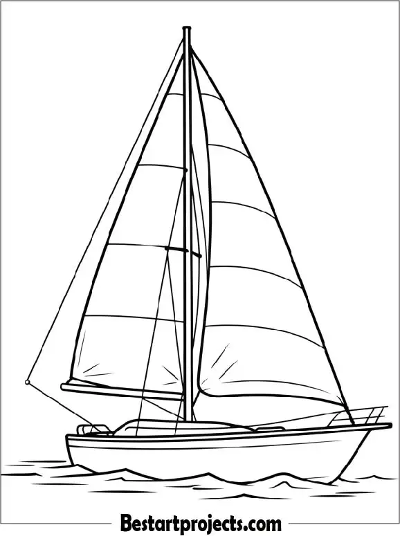 Simple Sailboat Coloring Sheet