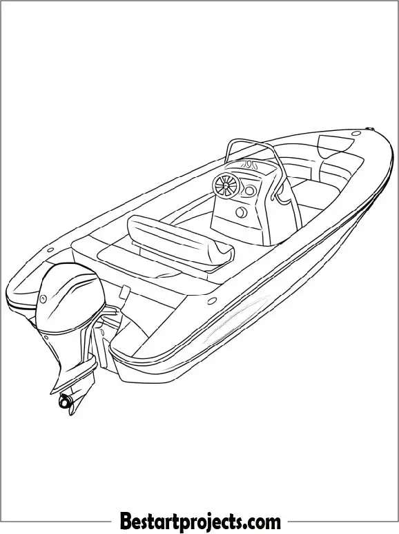 Small Jet Boat Coloring Sheet