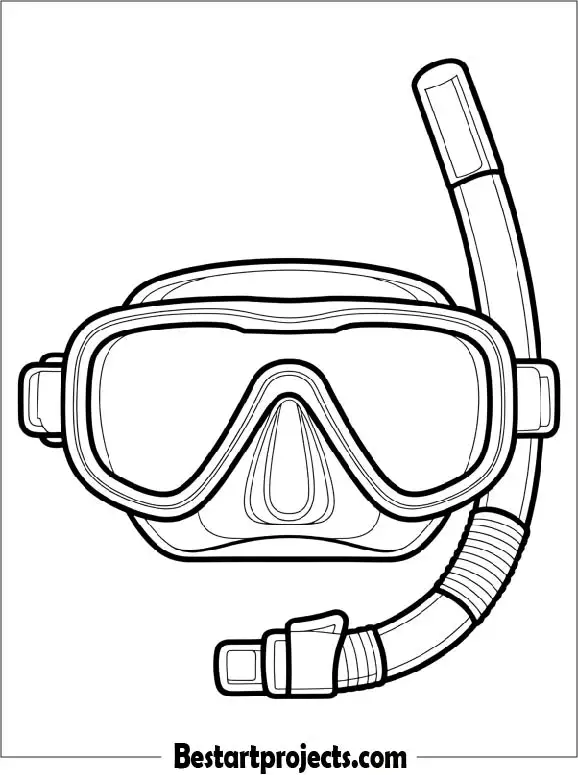 Snorkeling Gear Printable Coloring Page