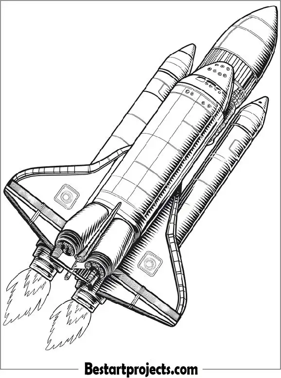 Space Shuttle Rocket Coloring Page