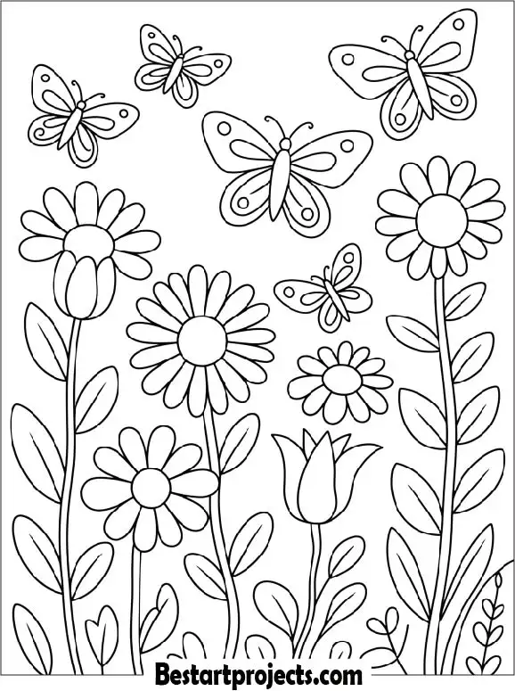 Spring Coloring Page for Kids
