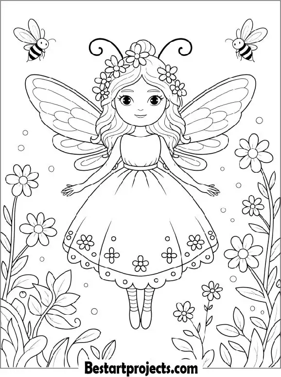 Spring Fairy Coloring Page