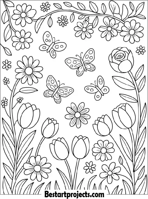 Spring Season Coloring Page