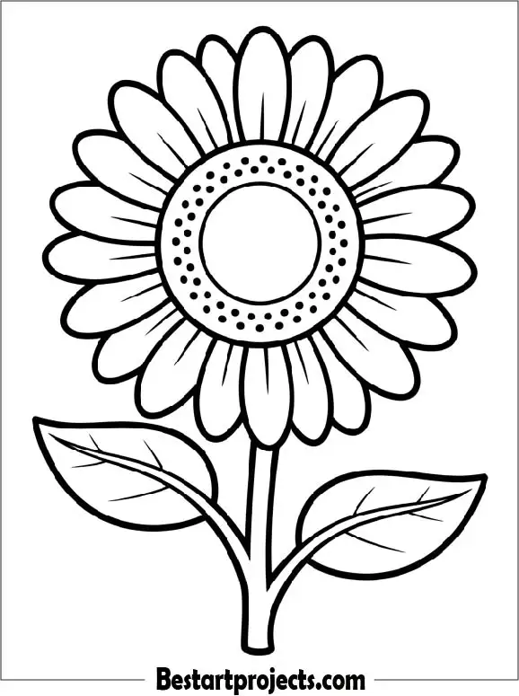 Spring Sunflower Coloring Page for Kids