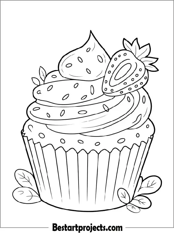 Strawberry Cupcake with Decorative Toppings