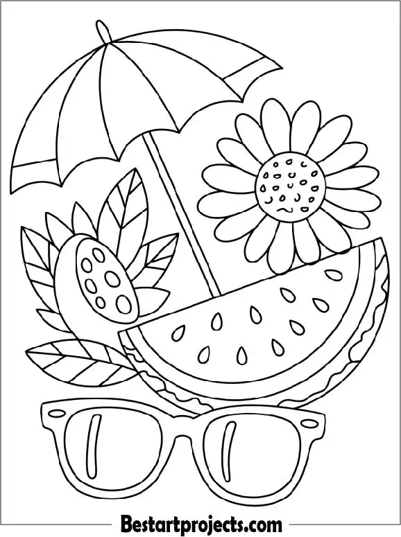 Summer Coloring Page for Kids